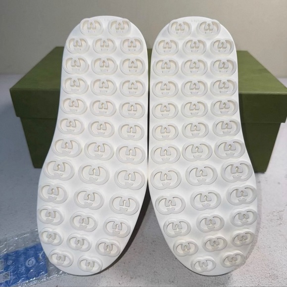 Gucci Cream Monogram Sneakers - Picture 4 of 5